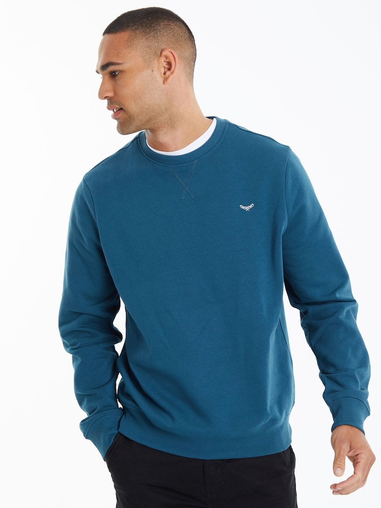Blau - Threadbare Crew Neck Sweatshirt - Bild 1 von 4 Blau - Threadbare Crew Neck Sweatshirt - Bild 1 von 4