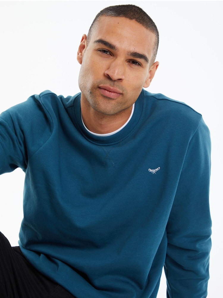 Threadbare Blue Crew Neck Sweatshirt - Image 4 of 4