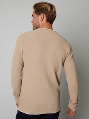 Threadbare Stone Crew Neck Jumper With Mock T-Shirt - Image 2 of 4