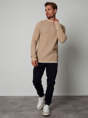 Threadbare Stone Crew Neck Jumper With Mock T-Shirt - Image 3 of 4