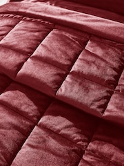 Catherine Lansfield Burgundy Kingsley Matt Velvet Quilted Bedspread - Image 3 of 3