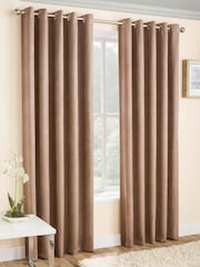 Enhanced Living Neutral Vogue Ready Made Thermal Blackout Eyelet Curtains - Image 1 of 4