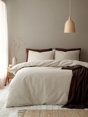 Pineapple Elephant Mole Cotton Rich Narrow Woven Stripe Duvet Cover and Pillowcase Set - Image 1 of 4