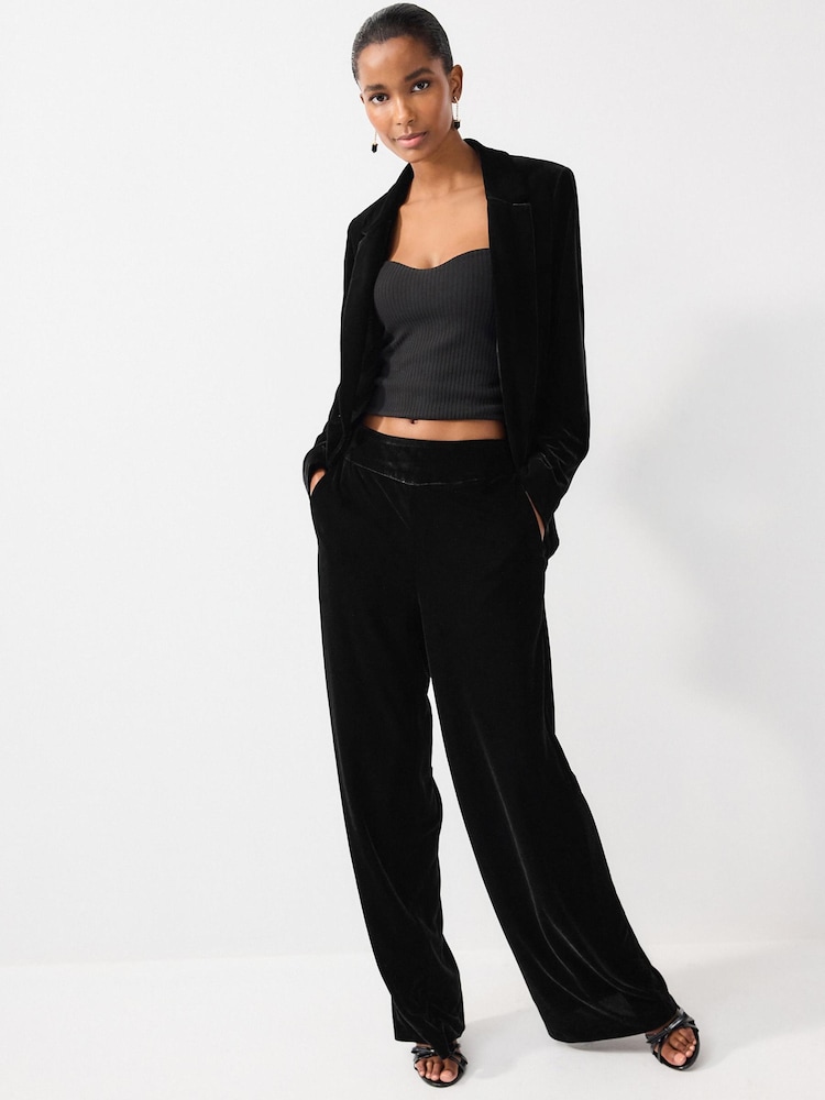 Black Tailored Velvet Blazer - Image 2 of 6