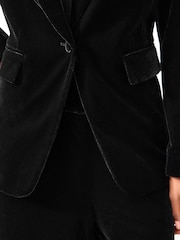 Black Tailored Velvet Blazer - Image 4 of 6