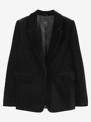 Black Tailored Velvet Blazer - Image 5 of 6