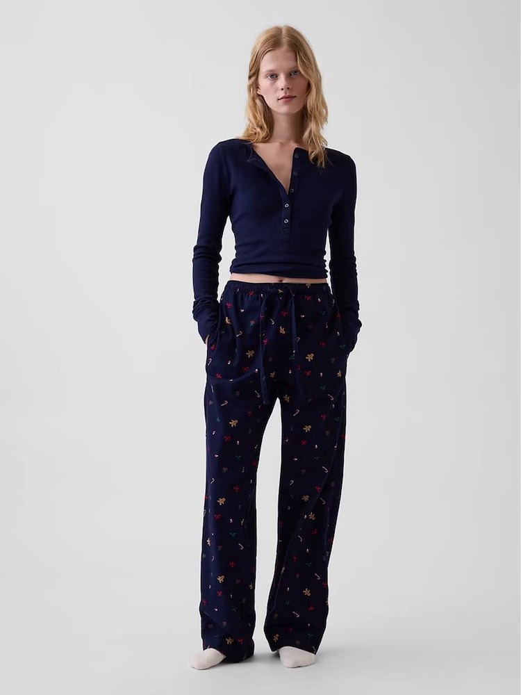 Gap Navy Gingerbread Matching Family Flannel Pyjama Bottoms - Image 2 of 7 Gap Navy Gingerbread Matching Family Flannel Pyjama Bottoms - Image 2 of 7