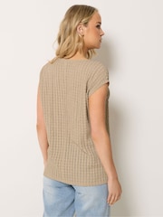 Long Tall Sally Cream Trim Crew Neck Top - Image 3 of 5