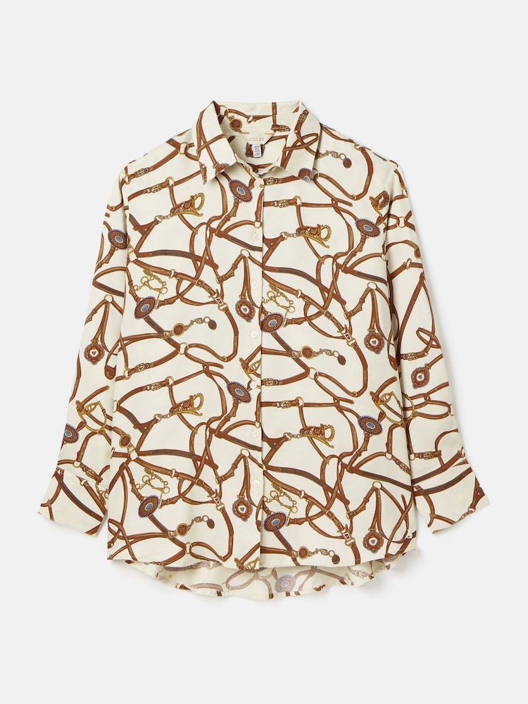 Joules Amilla Cream Multi Satin Shirt - Image 6 of 6