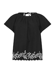 M&Co Black Petite Embroidered Blouse - Image 2 of 2