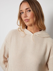 Threadbare Brown Hooded Knitted Jumper - Image 4 of 5