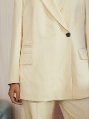 Yellow Asymmetric Oversized Tencel Blazer - Image 5 of 9