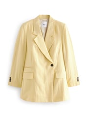 Yellow Asymmetric Oversized Tencel Blazer - Image 7 of 9