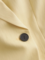Yellow Asymmetric Oversized Tencel Blazer - Image 8 of 9
