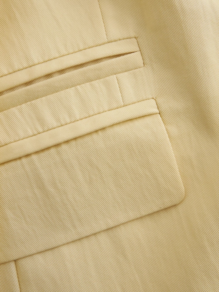 Yellow Asymmetric Oversized Tencel Blazer - Image 9 of 9