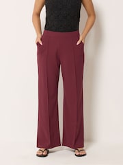 M&Co Red Petite Twill Pintuck Trousers - Image 1 of 6