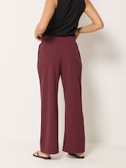 M&Co Red Petite Twill Pintuck Trousers - Image 4 of 6