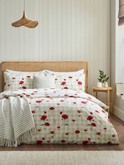 Catherine Lansfield Poppy гүлді көрпе тысы және жастық қап жиынтығы - 5суретінің 1 суреті
