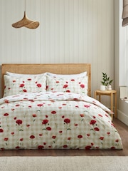 Catherine Lansfield Poppy гүлді көрпе тысы және жастық қап жиынтығы - 5суретінің 2 суреті