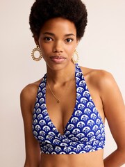 Boden Blue/White Levanzo Halter Bikini Top - Image 1 of 6