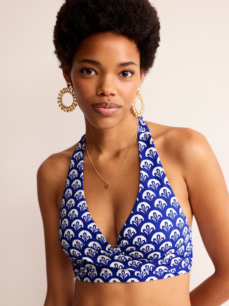 Boden Blue/White Levanzo Halter Bikini Top - Image 1 of 6