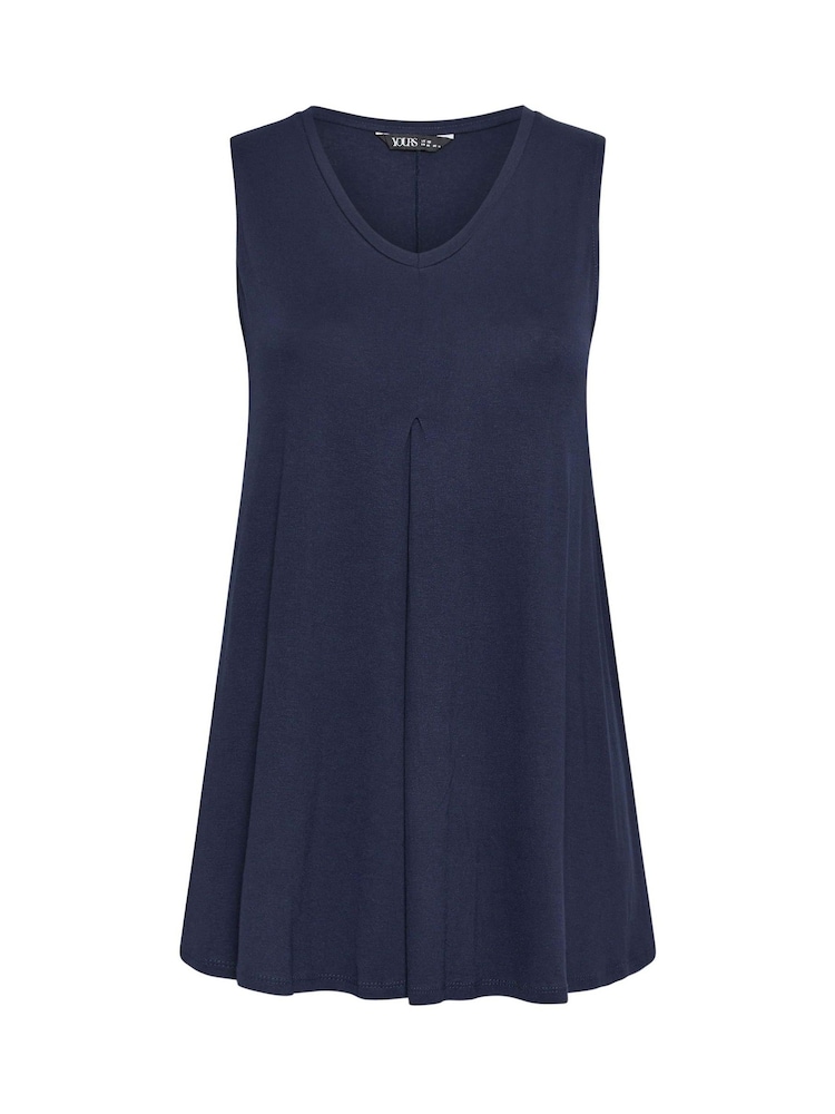 Yours Curve Blue V-Neck Swing Vest Top - Image 5 of 5