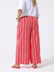 Yours Curve Red Limited Wide Leg Trousers - Image 3 of 5