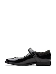 Clarks Black Standard Fit (F) Patent Lock Magic Shoes - Image 2 of 7