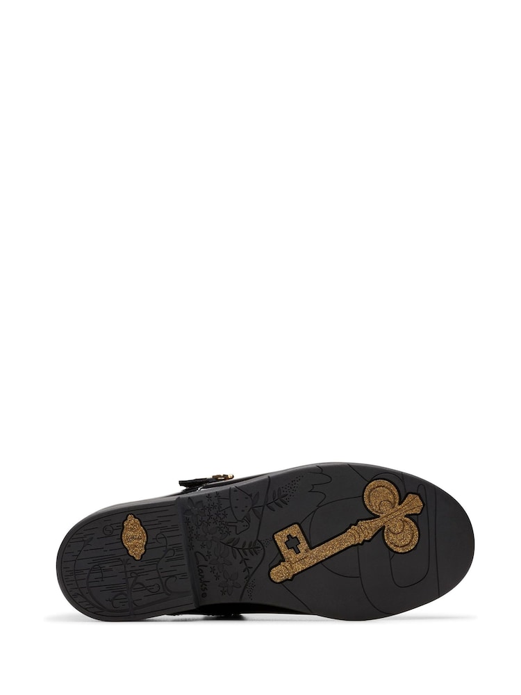 Clarks Black Standard Fit (F) Patent Lock Magic Shoes - Image 7 of 7