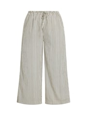 Yours Curve Brown Textured Wide Leg Stripe Trousers - Image 5 of 5
