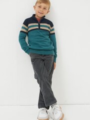 FatFace Green Knitted Half Neck Jumper - Image 1 of 4