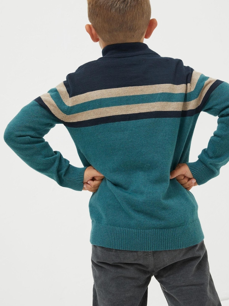 FatFace Green Knitted Half Neck Jumper - Image 2 of 4
