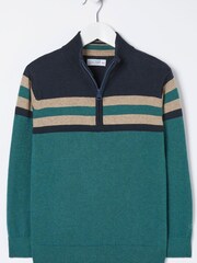 FatFace Green Knitted Half Neck Jumper - Image 4 of 4