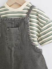 Schwarz/Grau/Denim - Set aus Latzhose und Body für Babys (0 M.–2 J.) - Bild 4 von 7
