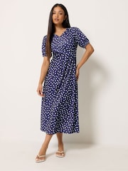 M&Co Blue Petite Twist Front Dress - Image 2 of 5