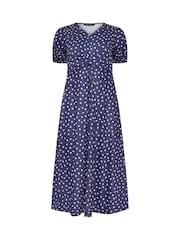 M&Co Blue Petite Twist Front Dress - Image 5 of 5
