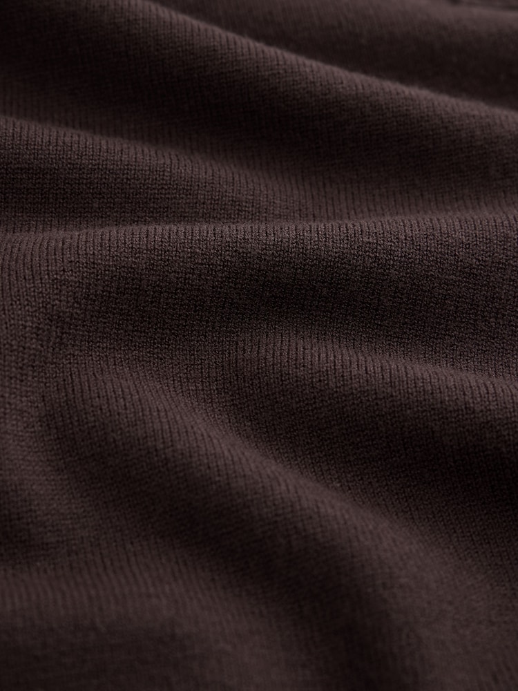 Brown Long Sleeve Henley Knitted Jumper - Image 8 of 8