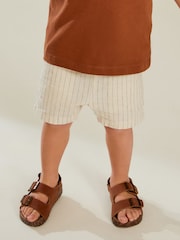 Ecru Stripe Linen Blend Pull-On Shorts (3mths-7yrs) - Image 1 of 8