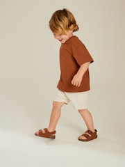 Ecru Stripe Linen Blend Pull-On Shorts (3mths-7yrs) - Image 2 of 8