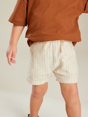 Ecru Stripe Linen Blend Pull-On Shorts (3mths-7yrs) - Image 3 of 8