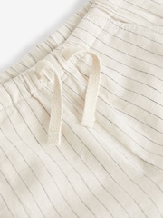 Ecru Stripe Linen Blend Pull-On Shorts (3mths-7yrs) - Image 8 of 8