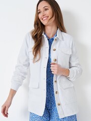 Crew Clothing Company White Cotton Casual Jacket - Image 1 of 4