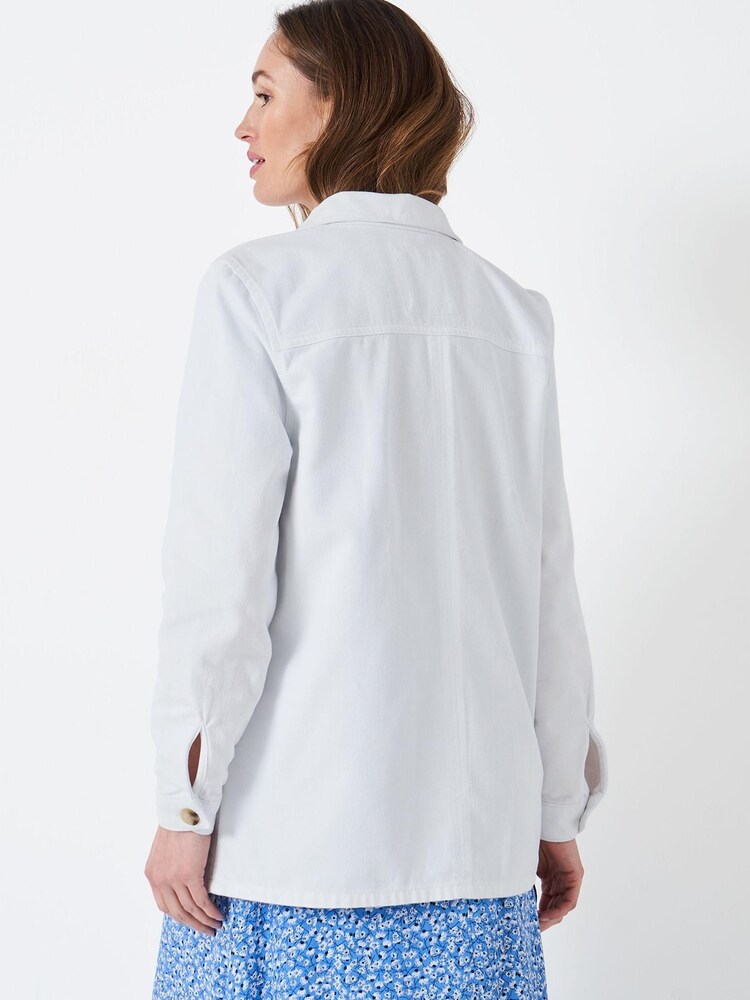 Crew Clothing Company White Cotton Casual Jacket - Image 2 of 4