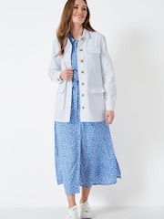 Crew Clothing Company White Cotton Casual Jacket - Image 3 of 4
