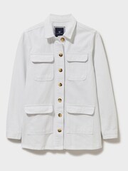 Crew Clothing Company White Cotton Casual Jacket - Image 4 of 4
