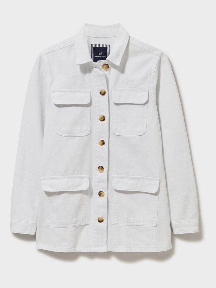 Crew Clothing Company White Cotton Casual Jacket - Image 4 of 4