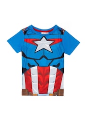 Vanilla Underground Captain America Boys Licensing 100% Cotton Short Pyjamas - Image 2 of 5