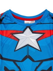 Vanilla Underground Captain America Boys Licensing 100% Cotton Short Pyjamas - Image 4 of 5