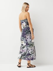 Navy Floral Bandeau Midi Dress - Image 2 of 5