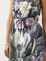 Navy Floral Bandeau Midi Dress - Image 3 of 5